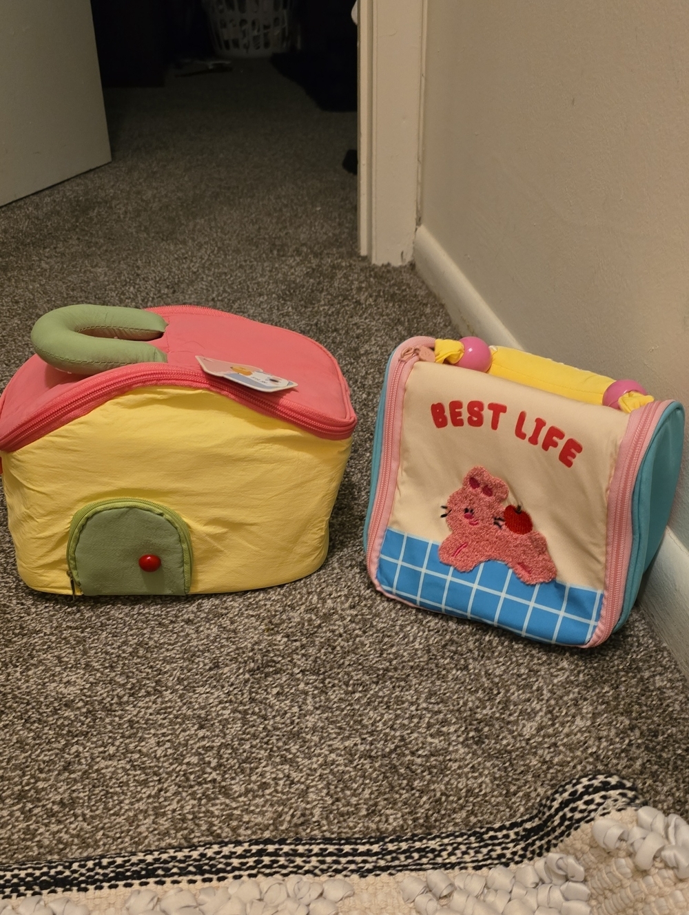 Plush Kids Activity Bag Set in Yellow & Pink - Best Life Design